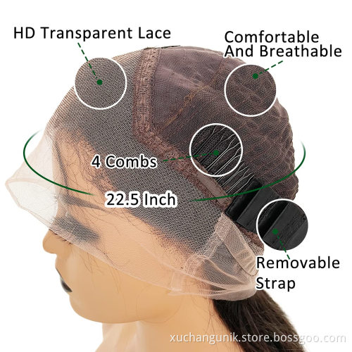 Uniky Wholesale Lace Wig Human Hair Vendor Real Mink Brazilian Cuticle Aligned Human 1b# Virgin Hair Lace Front Wig Body Wave